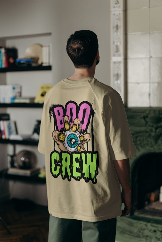 Printed Oversized T-Shirt Cotton Beige