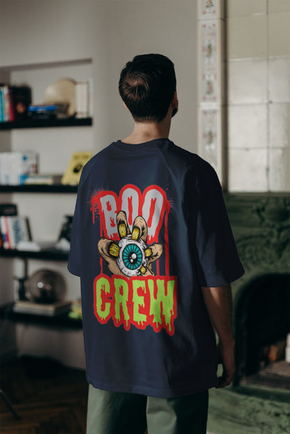 Printed Oversized T-Shirt Cotton Navy