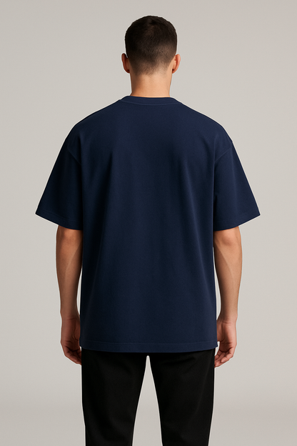 Oversized T-Shirt Cotton Navy Blue