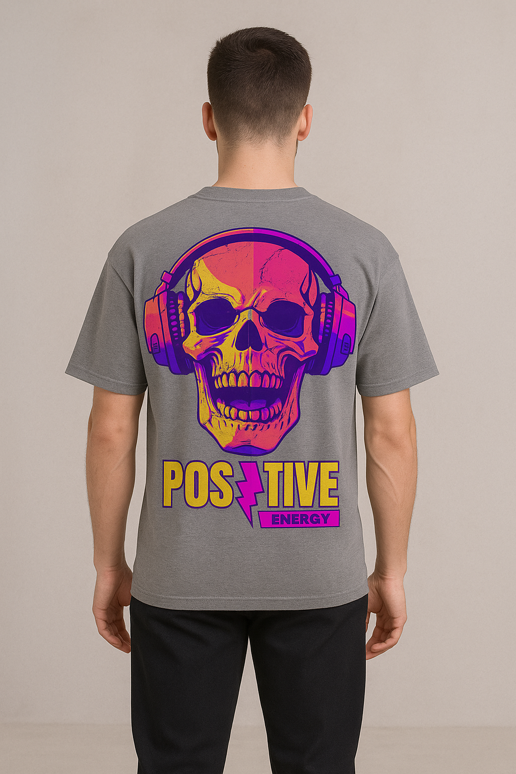 Printed Oversized T-Shirt Cotton Gray