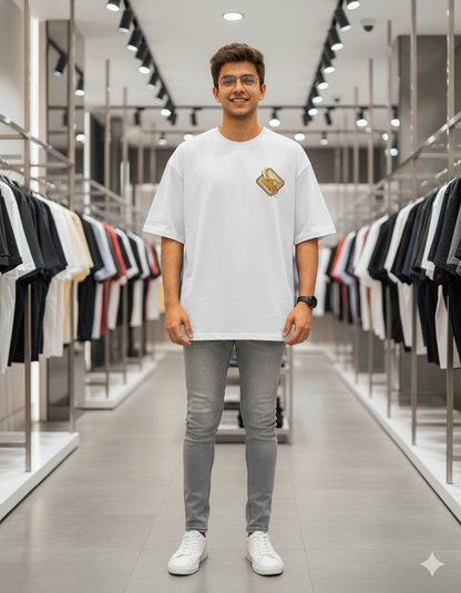 Printed Oversized T-Shirt Cotton White