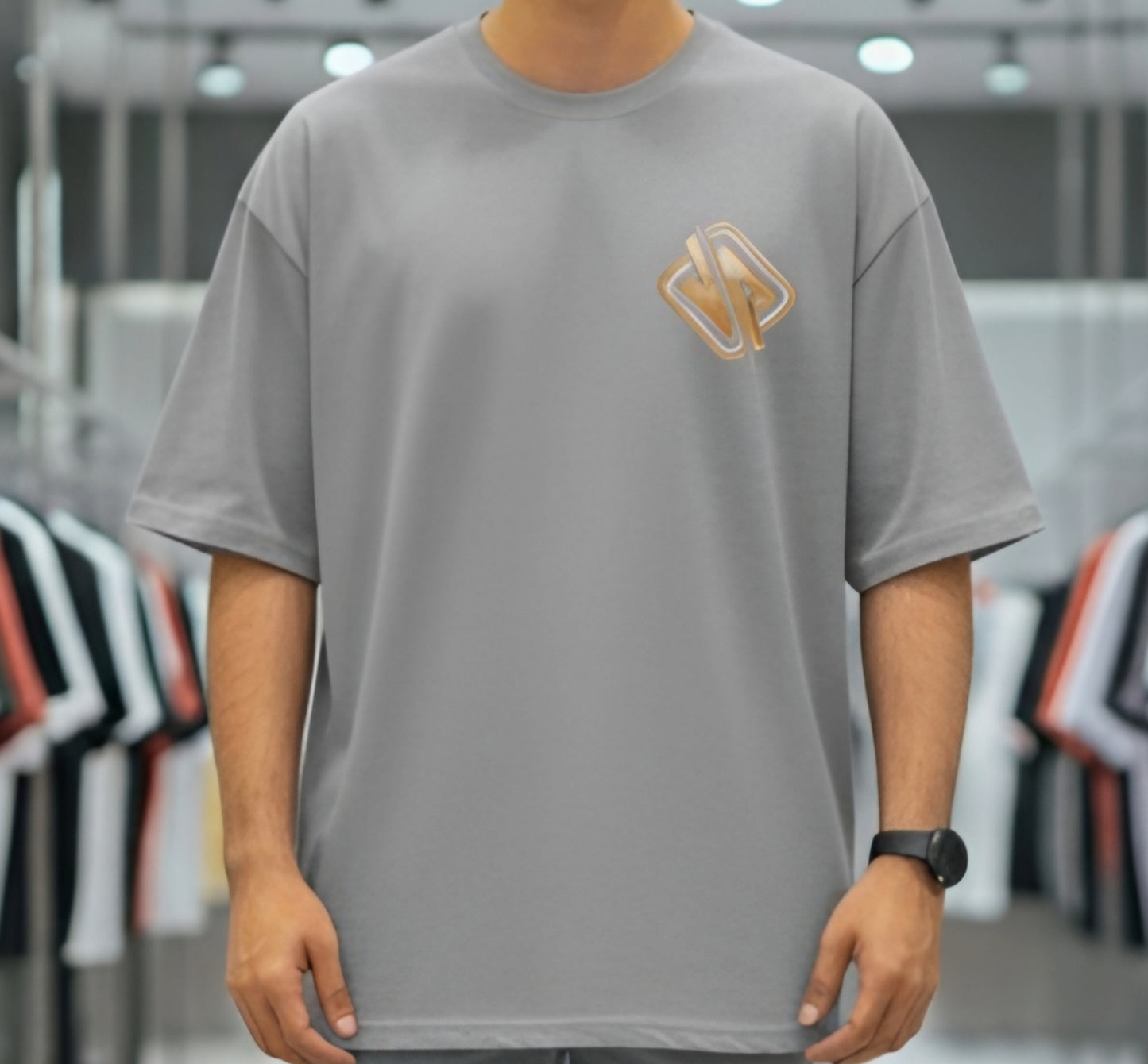 Oversized T-Shirt Cotton Gray