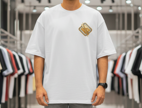 Printed Oversized T-Shirt Cotton White