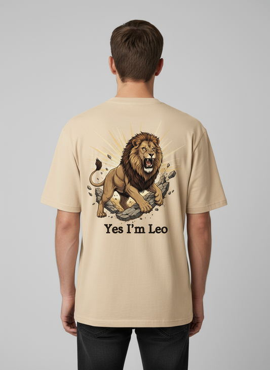 Printed Oversized T-Shirt Cotton Beige