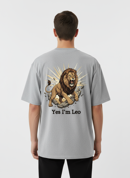 Printed Oversized T-Shirt Cotton Gray