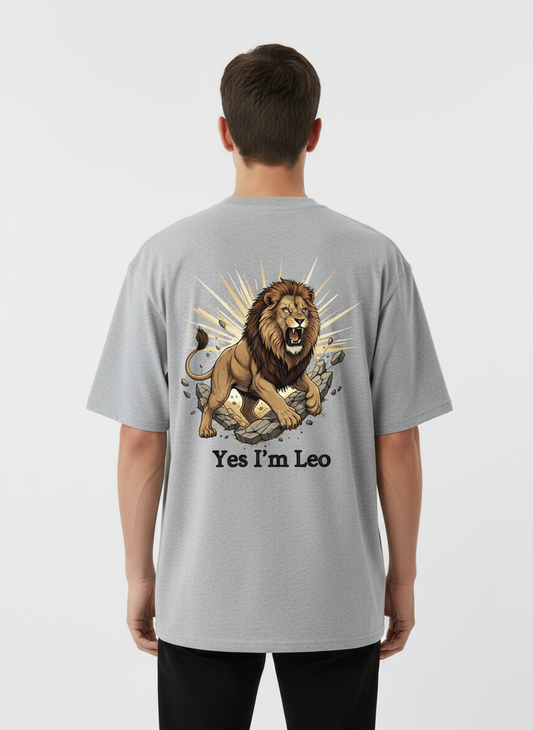 Printed Oversized T-Shirt Cotton Gray