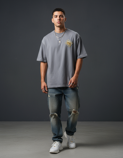 Oversized T-Shirt Cotton Gray