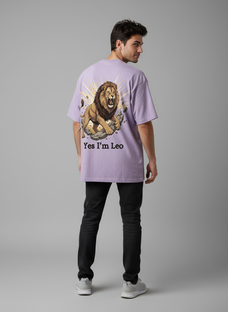 Printed Oversized T-Shirt Cotton Lavender