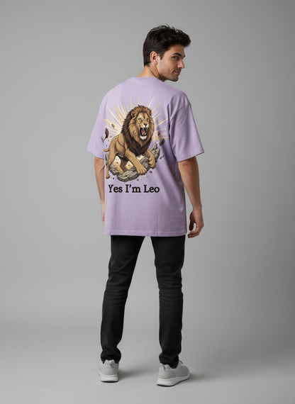 Printed Oversized T-Shirt Cotton Lavender