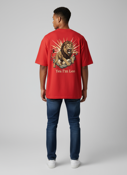 Printed Oversized T-Shirt Cotton Red
