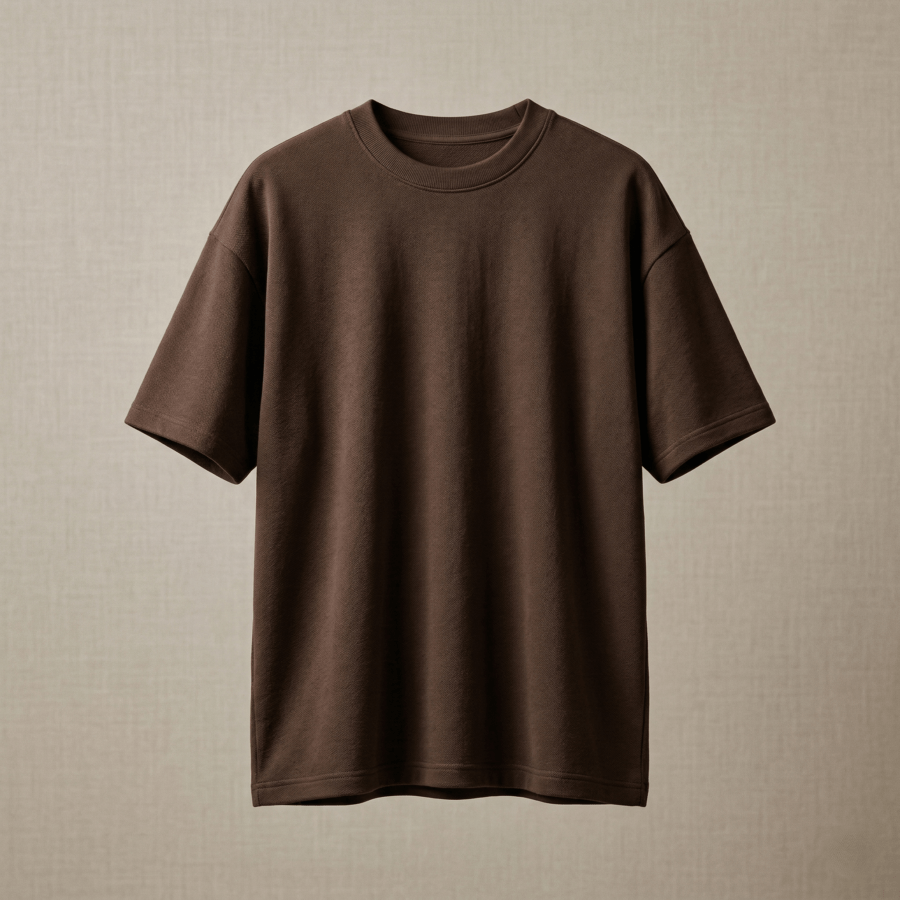 1 Premium Plain Oversized TShirt Ultra Comfortable French Terry 240 GSM Coffee Brown