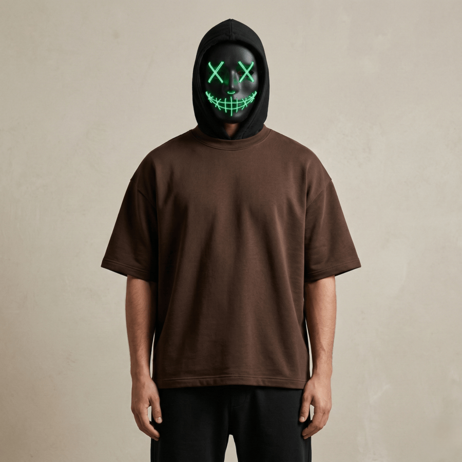 13 Premium Plain Oversized TShirt Ultra Comfortable French Terry 240 GSM Coffee Brown