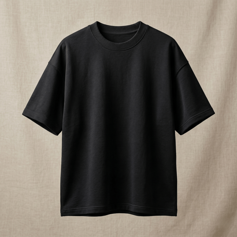 Premium Plain Oversized TShirt Ultra Comfortable French Terry 240 GSM Black