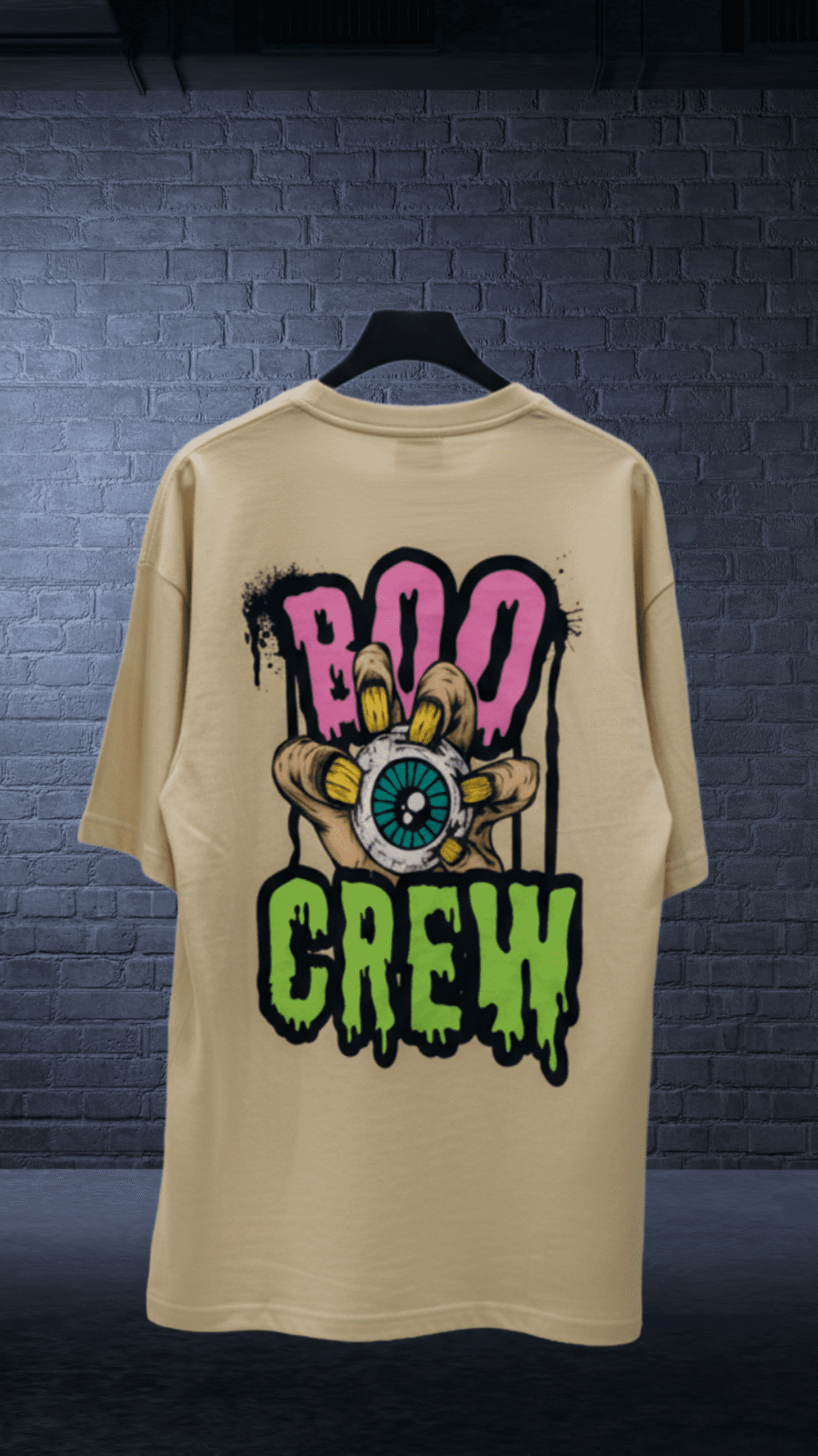 Untitled (17) Premium Oversized TShirt Printed Ultra Comfortable Cotton 200 GSM Beige Boo Crew