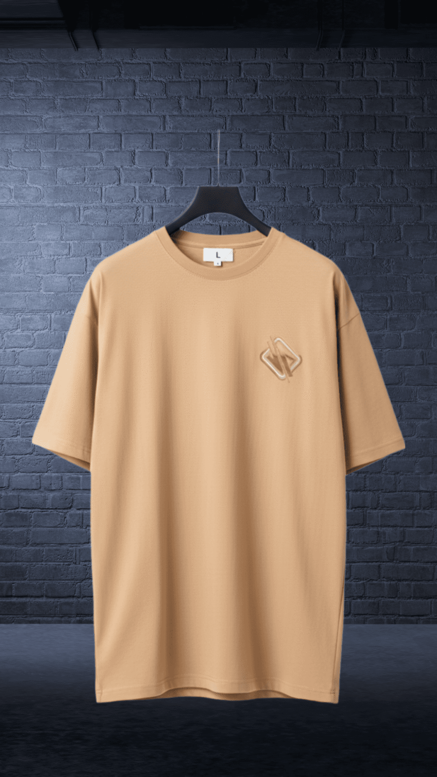 Premium Oversized TShirt Printed Ultra Comfortable Cotton 200 GSM Beige Leo