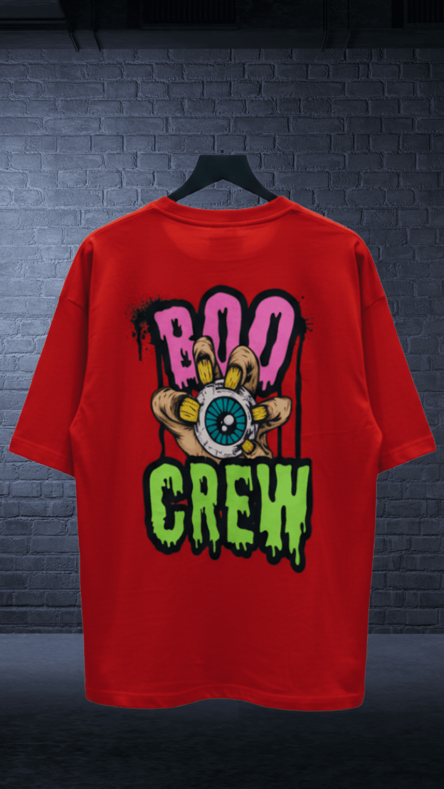 Premium Oversized TShirt Printed Ultra Comfortable Cotton 200 GSM Red Boo Crew