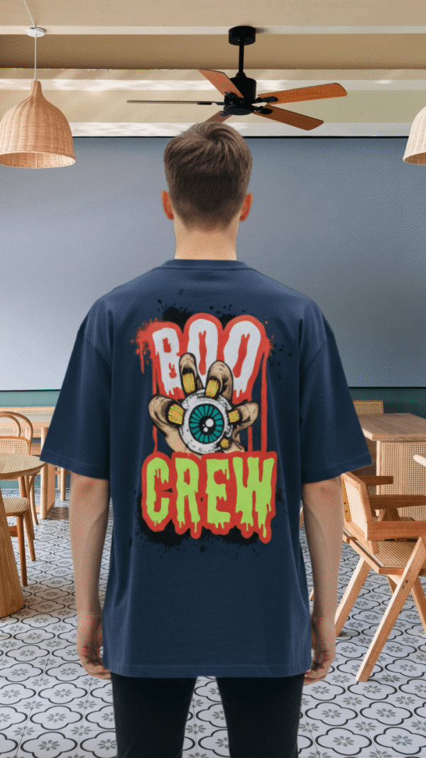 Untitled (2) (1) Premium Oversized TShirt Printed Ultra Comfortable Cotton 200 GSM Navy Boo Crew