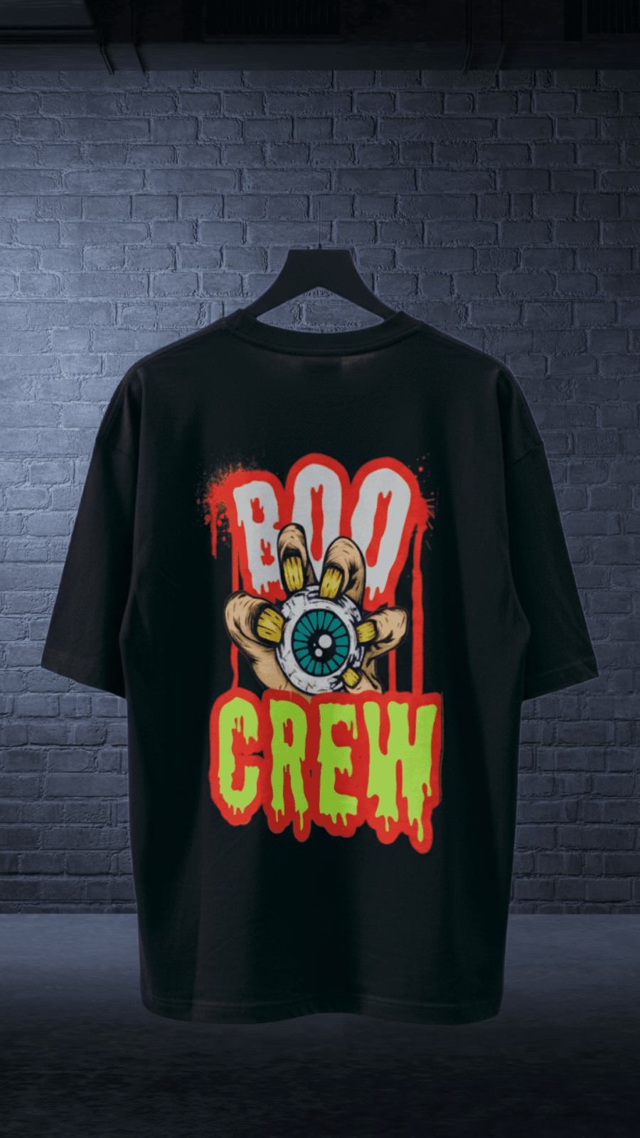 Premium Oversized TShirt Printed Ultra Comfortable Cotton 200 GSM Black Boo Crew