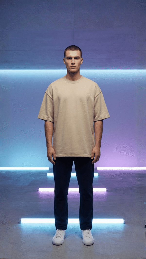 Premium Plain Oversized TShirt Ultra Comfortable French Terry 240 GSM Coffee Beige