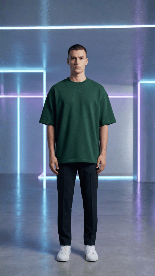 Premium Plain Oversized TShirt Ultra Comfortable French Terry 240 GSM Olive Green