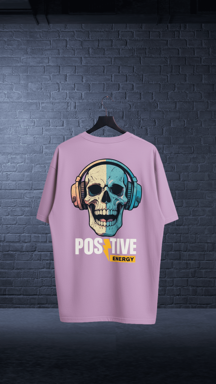 Premium Oversized TShirt Printed Ultra Comfortable Cotton 200 GSM Lavender Positive Energy