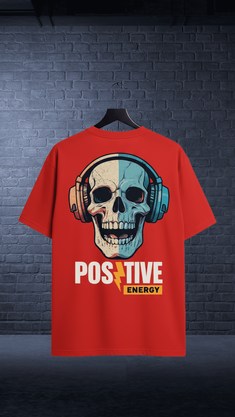 Premium Oversized TShirt Printed Ultra Comfortable Cotton 200 GSM Red Positive Energy