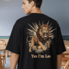 Premium Oversized TShirt Printed Ultra Comfortable Cotton 200 GSM Black Leo