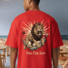 boy leoo(2) Premium Oversized TShirt Printed Ultra Comfortable Cotton 200 GSM Red Leo