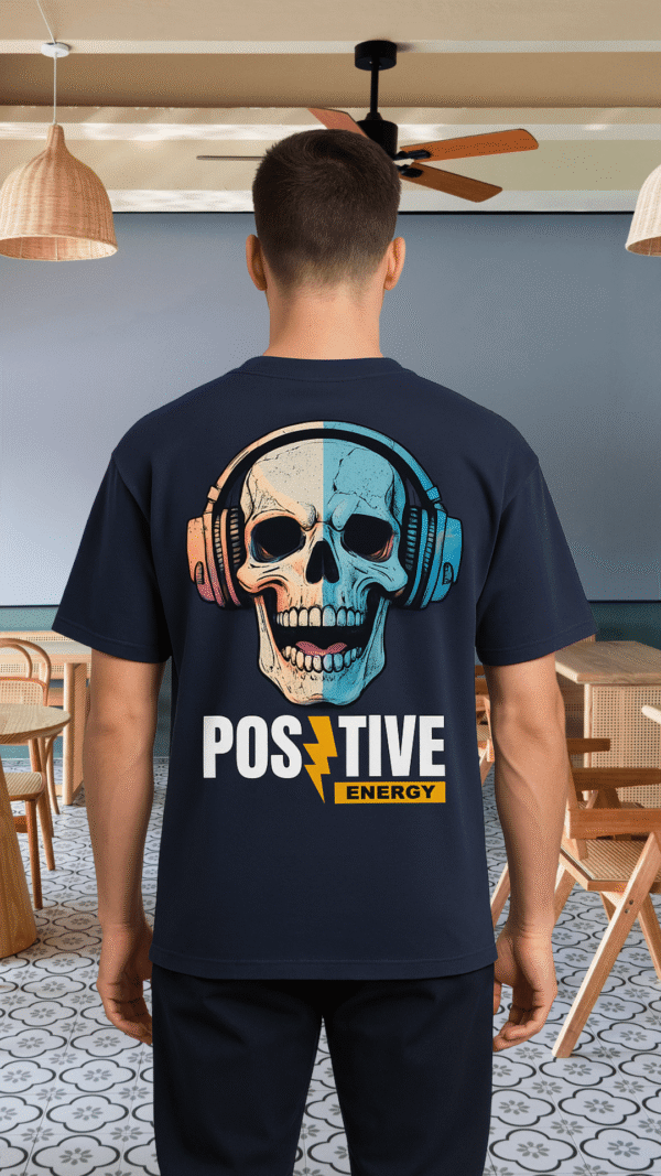 boy positive (5) Premium Oversized TShirt Printed Ultra Comfortable Cotton 200 GSM Navy Positive Energy
