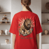 girl leo (1) Premium Oversized TShirt Printed Ultra Comfortable Cotton 200 GSM Red Leo