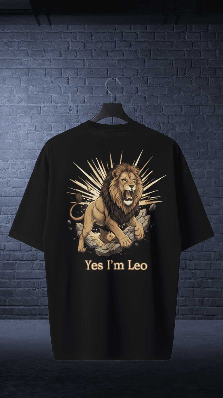 Premium Oversized TShirt Printed Ultra Comfortable Cotton 200 GSM Black Leo