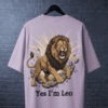 Premium Oversized TShirt Printed Ultra Comfortable Cotton 200 GSM Lavender Leo