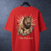 leo (4) Premium Oversized TShirt Printed Ultra Comfortable Cotton 200 GSM Red Leo