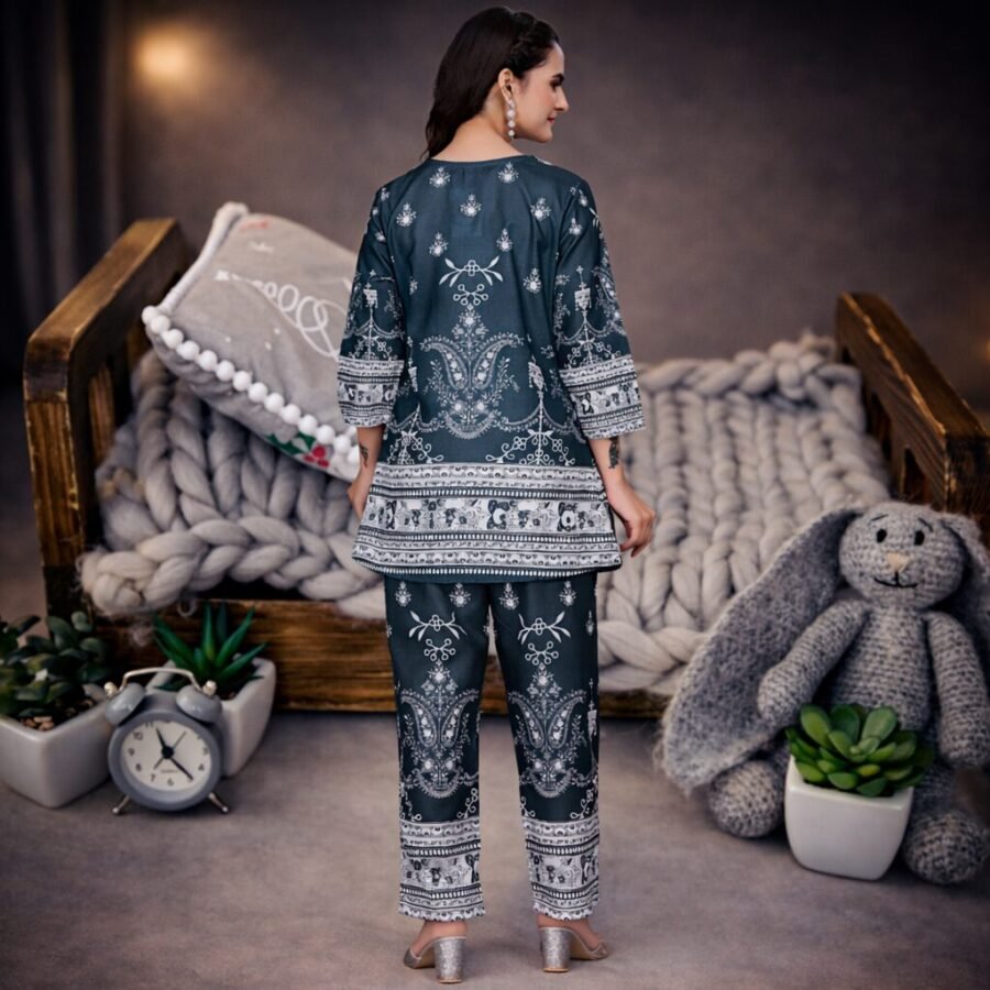 Elegant Cotton Digital Print Coord Set with Pant for Women | Premium Magic Cotton Wear