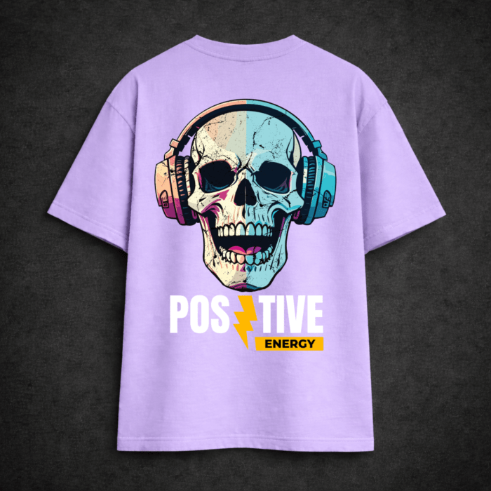 Premium Oversized TShirt Printed Ultra Comfortable Cotton 200 GSM Lavender Positive Energy