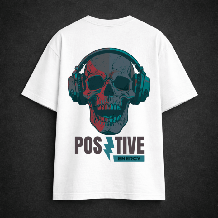 Premium Oversized TShirt Printed Ultra Comfortable Cotton 200 GSM White Positive Energy