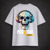Premium Oversized TShirt Printed Ultra Comfortable Cotton 200 GSM Grey Positive Energy