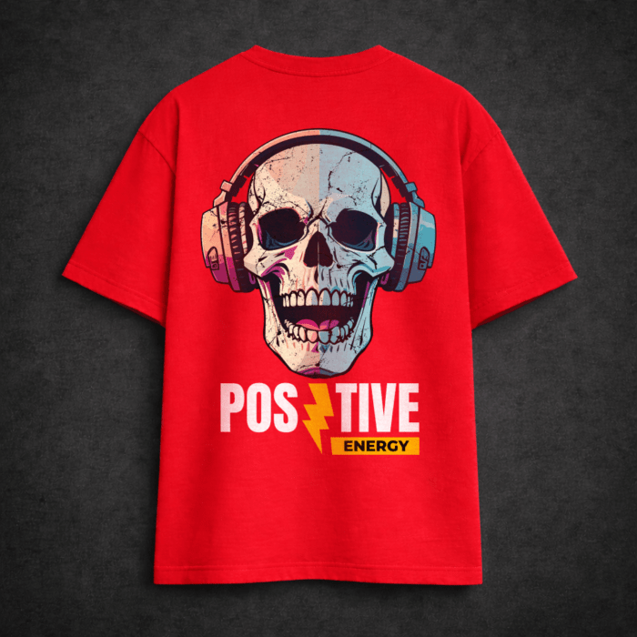 Premium Oversized TShirt Printed Ultra Comfortable Cotton 200 GSM Red Positive Energy