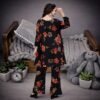 Stunning Black Floral Coord Set with Pant for Women Premium Delta Print Wear