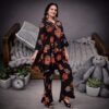 Stunning Black Floral Coord Set with Pant for Women Premium Delta Print Wear