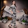 Stunning Black Rayon Printed Coord Set with Pant for Women | Premium Designer Wear
