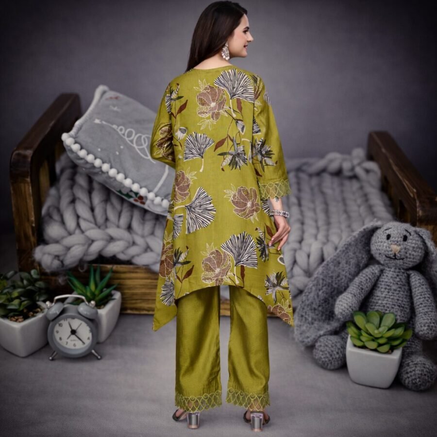 Stunning Mehendi Green Coord Set with Pant for Women Premium Designer Wear3 Stunning Mehendi Green Coord Set with Pant for Women Premium Designer Wear