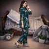 Stylish Bottle Green Printed Coord Set with Pant for Women  Premium Magic Cotton Wear