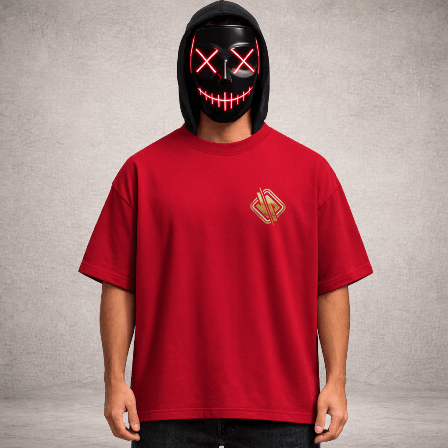 Premium Oversized TShirt Printed Ultra Comfortable Cotton 200 GSM Red Positive Energy