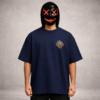 Premium Oversized TShirt Printed Ultra Comfortable Cotton 200 GSM Navy Leo