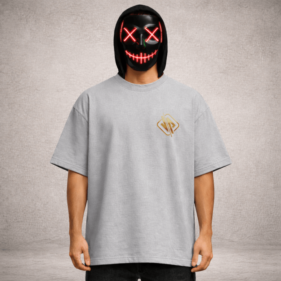 Premium Oversized TShirt Printed Ultra Comfortable Cotton 200 GSM Grey Boo Crew