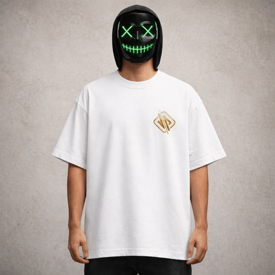 Premium Oversized TShirt Printed Ultra Comfortable Cotton 200 GSM White Boo Crew