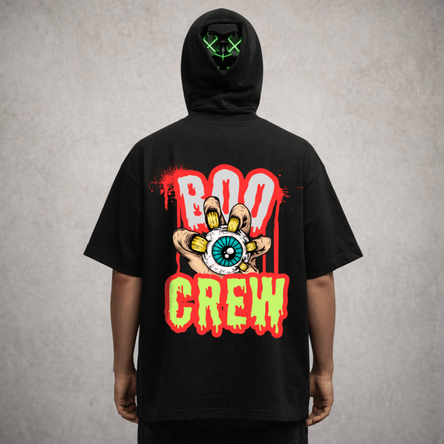 boo crew black Premium Oversized TShirt Printed Ultra Comfortable Cotton 200 GSM Black Boo Crew