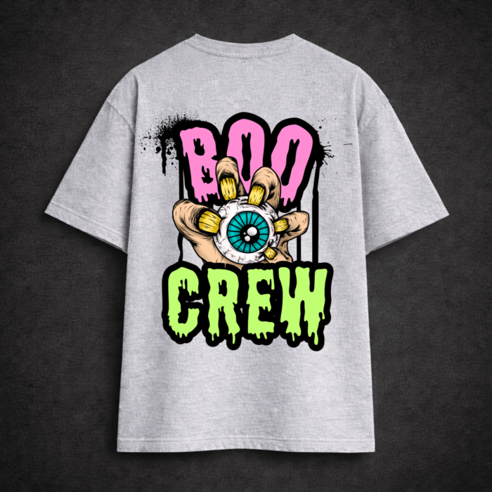 Premium Oversized TShirt Printed Ultra Comfortable Cotton 200 GSM Grey Boo Crew