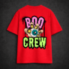 boo crew red back Premium Oversized TShirt Printed Ultra Comfortable Cotton 200 GSM Red Boo Crew
